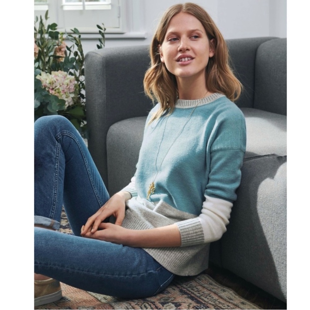 Boden Lowick Colorblock Cashmere Blend Sweater